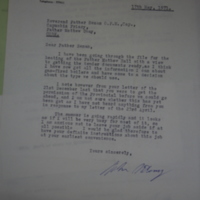 Letter from John A. Deasy to Reverend Father Senan