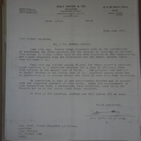 Letter to Father Benjamin from Daly Hayes &amp; Co regarding the purchase of a premises